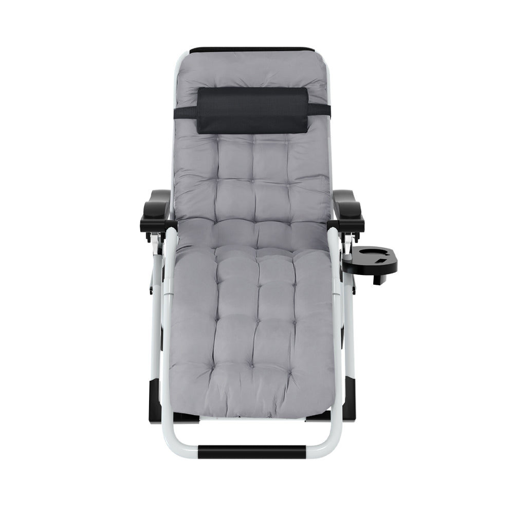 Corey Folding Lounger Camping Zero Gravity Chair Outdoor Furniture - Black