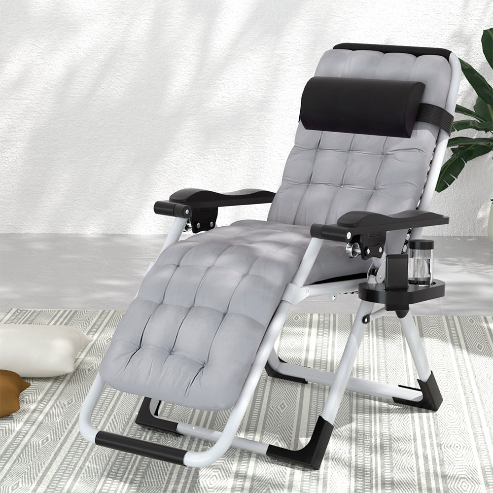 Corey Folding Lounger Camping Zero Gravity Chair Outdoor Furniture - Black