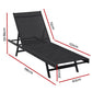 Graysen Sun Lounger Outdoor Lounge Setting Chair Adjustable Patio Furniture Pool - Black