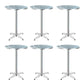 Marco Set of 6 Outdoor Bar Table Furniture Adjustable Aluminium Cafe Table Round - Silver