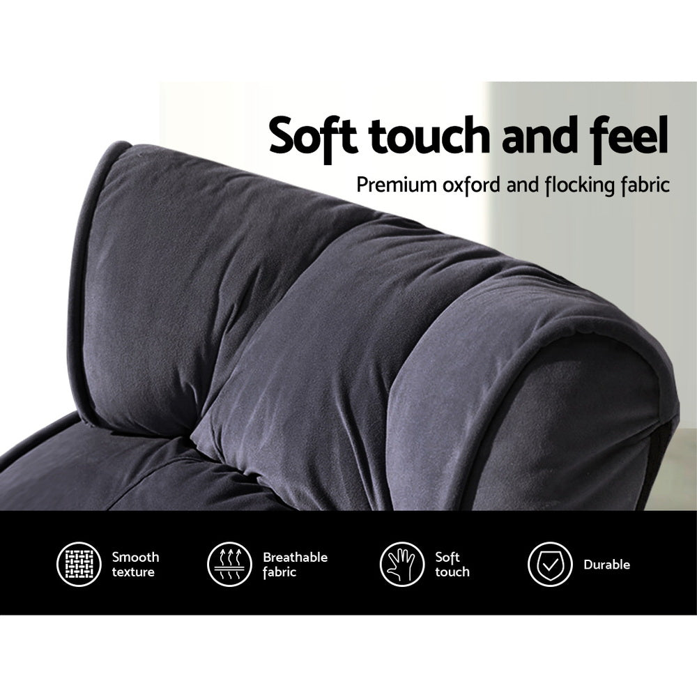 Margaret Adjustable Lounger with Arms - Charcoal