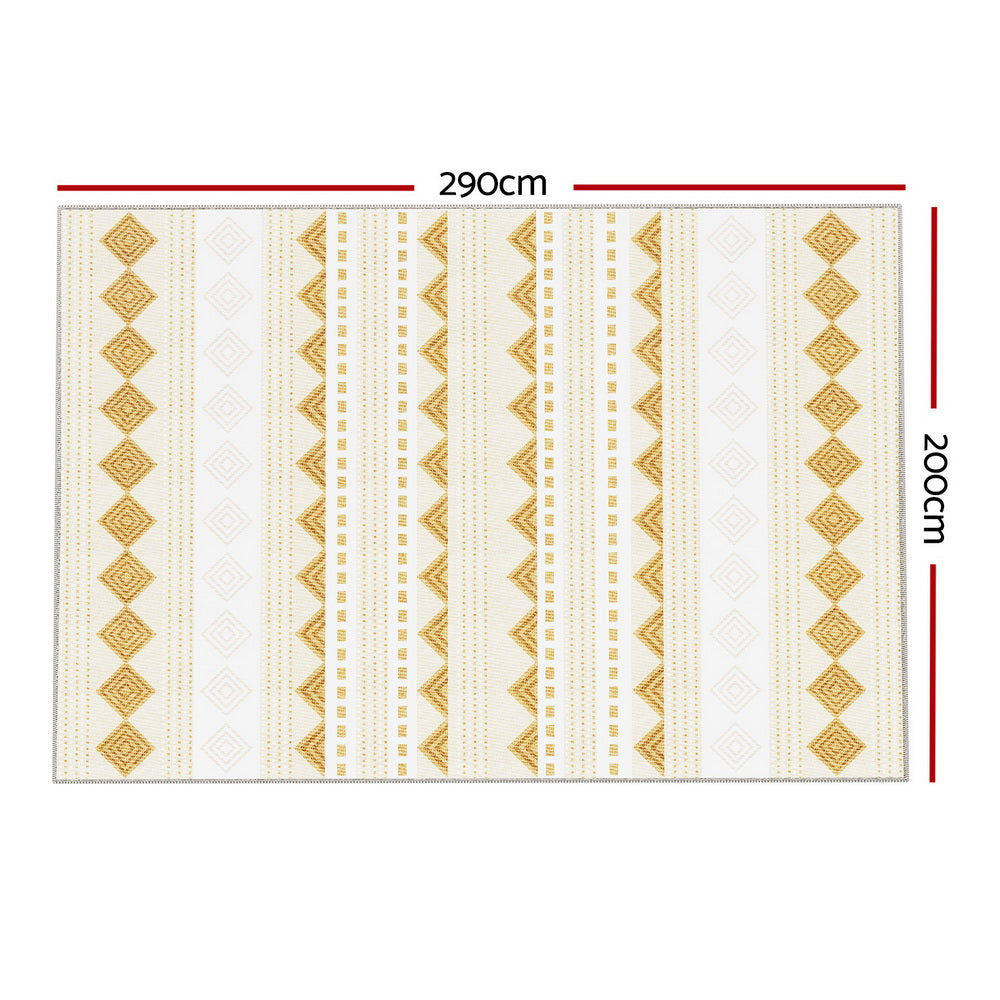 Azure 200x290cm Floor Rugs Washable Area Mat Large Carpet Soft Short Pile - Yellow