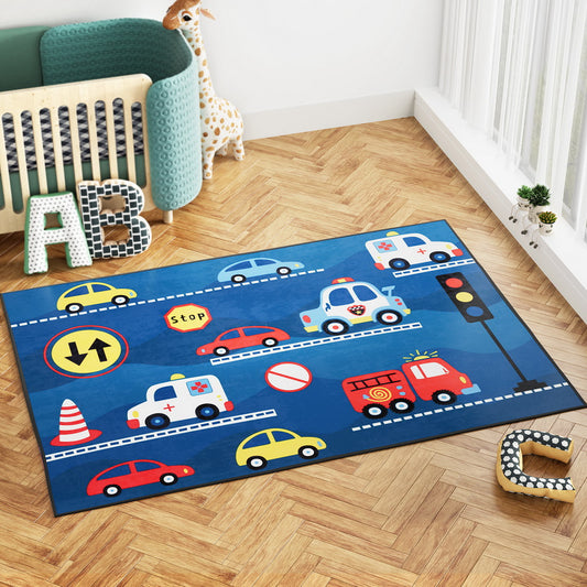 Meadow 160x230cm Floor Rugs Washable Area Mat Large Carpet Soft Short Pile - Blue