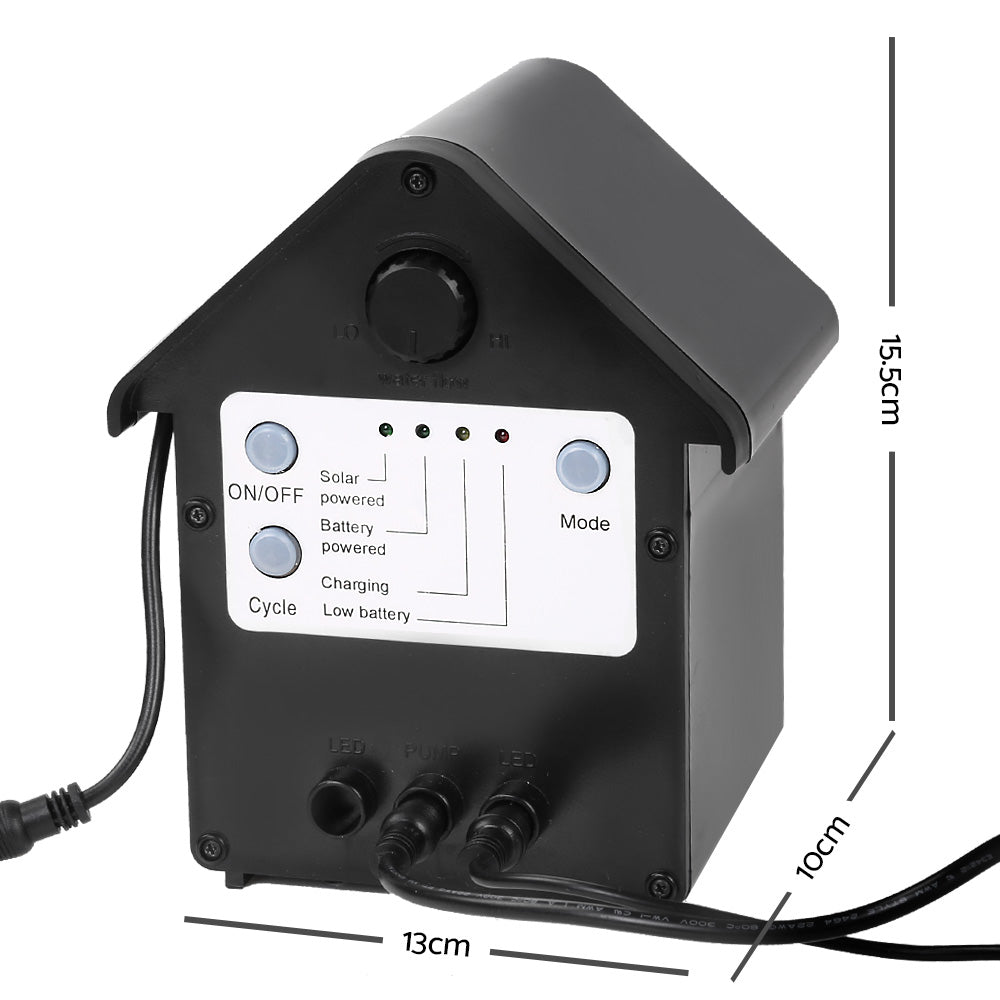 Solar Pond Pump Battery Powered Outdoor LED Light Submersible Filter