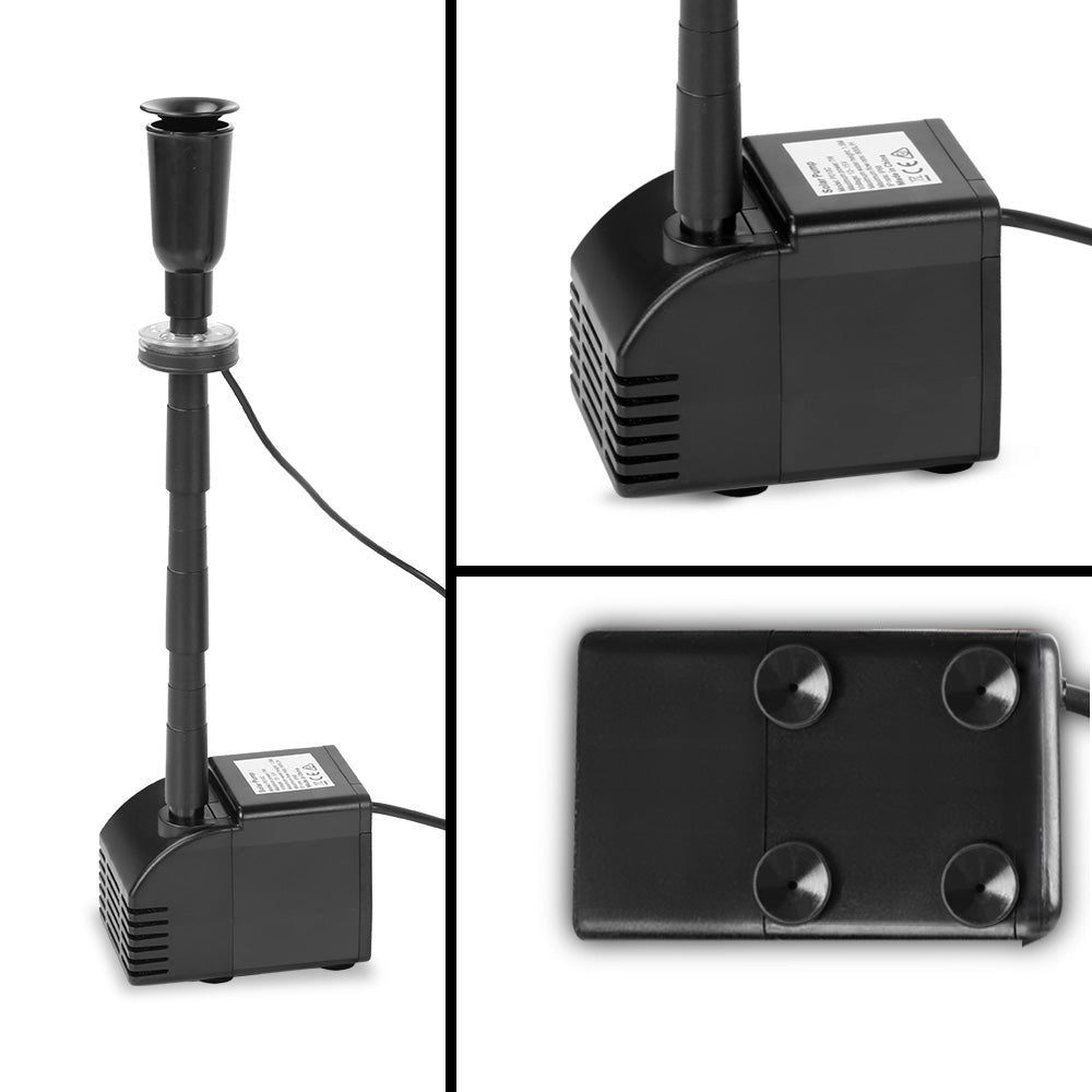 Solar Pond Pump Battery Powered Outdoor LED Light Submersible Filter