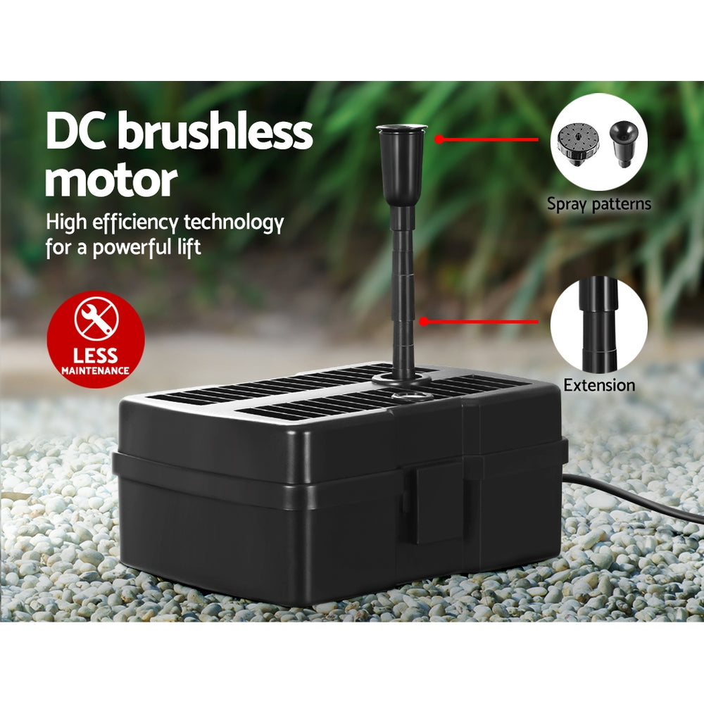 6.6ft Solar Pond Pump Water Fountain Filter Box Submersible Outdoor Pool