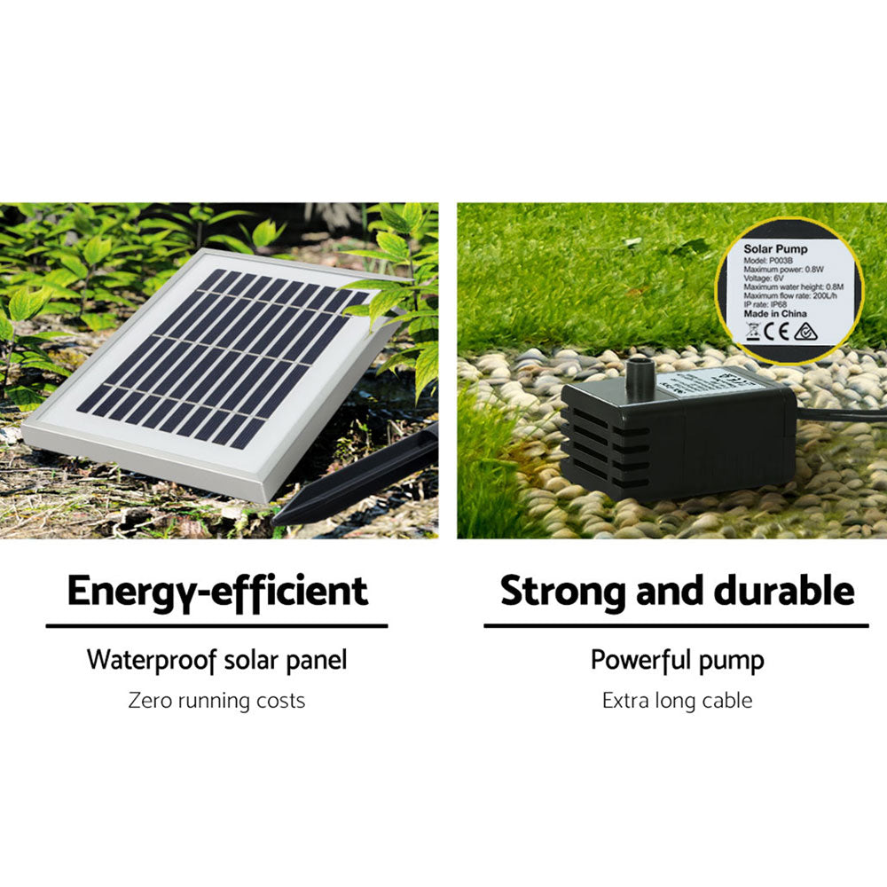 Solar Fountain Water Fountain Feature Cascading Fountain LED Lights 76cm Grey