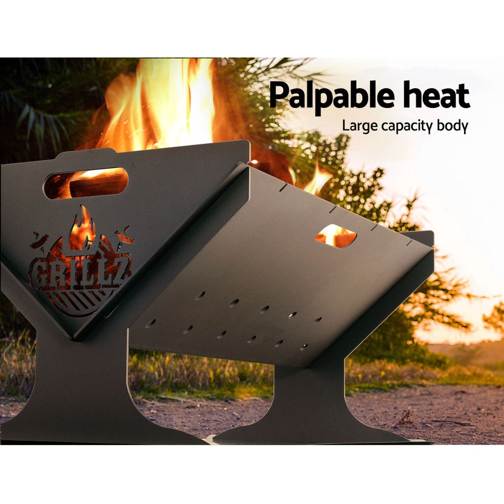 Fire Pit BBQ Outdoor Camping Portable Patio Heater Folding Packed Steel