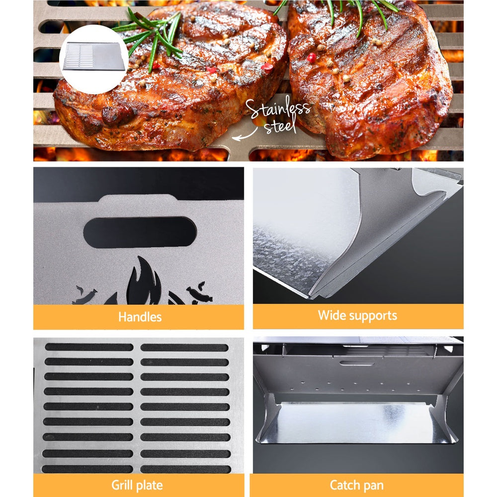 Fire Pit BBQ Outdoor Camping Portable Patio Heater Folding Packed Steel