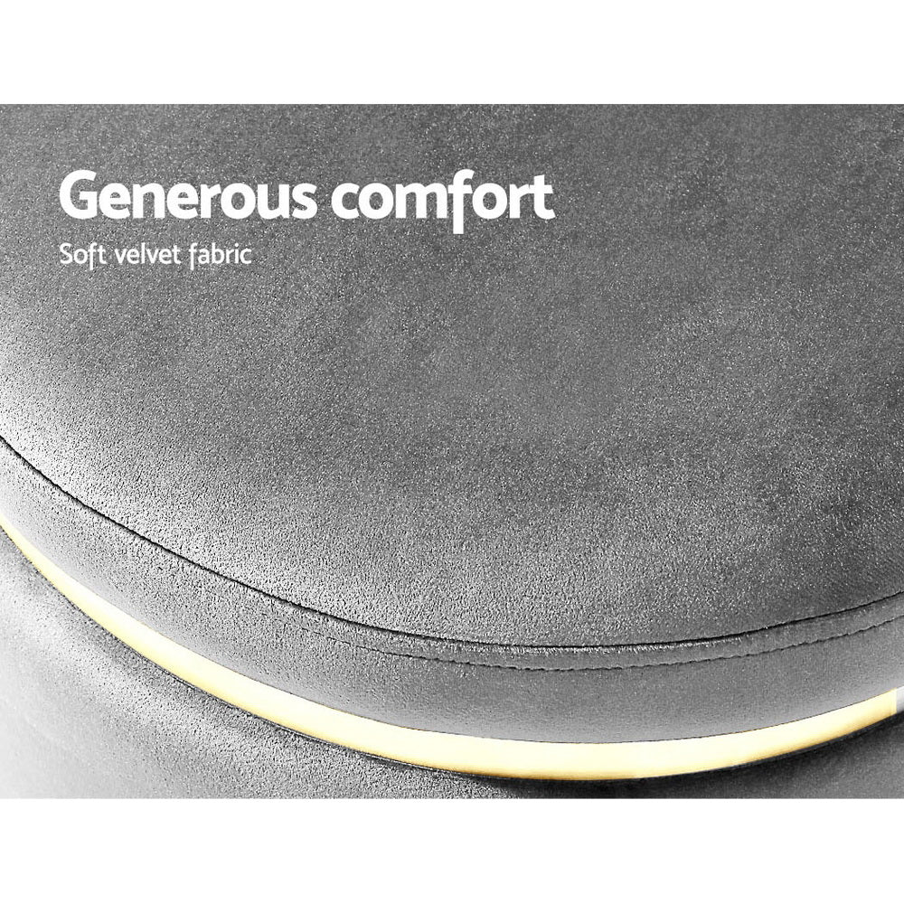 Round Velvet Ottoman Foot Stool Foot Rest Pouffe Padded Seat Footstool