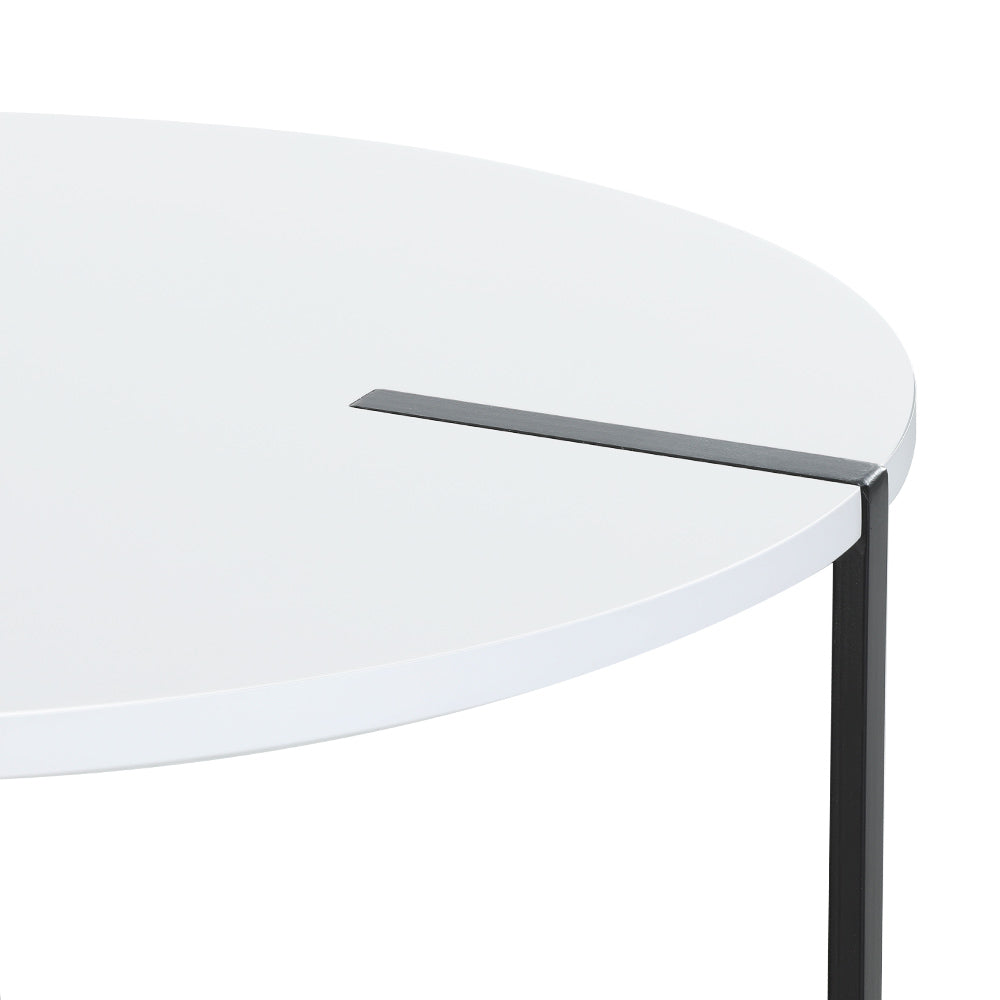 Irida Side End Table Round - White & Wood