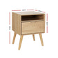 Delta Wooden Bedside Tables Side End Table Shelf Nightstand Bedroom Storage - Wood