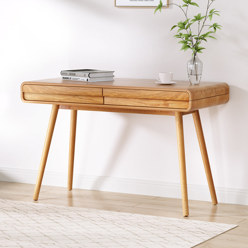 Artiss Computer Desk Drawer Natural Wood 100cm