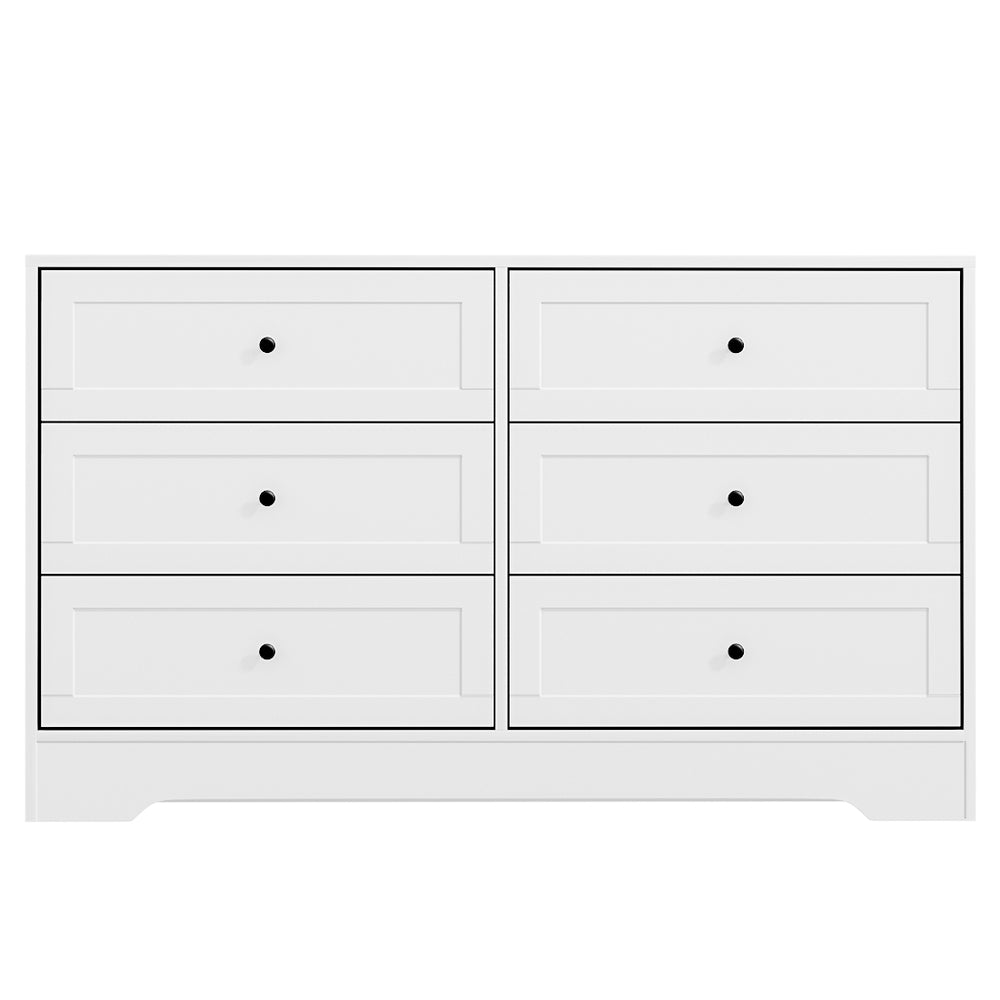 6 Chest of Drawers Cabinet Dresser Table Tallboy Storage Bedroom White