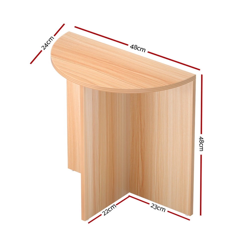 Ismenias 48cm Semi-circle Side End Table- Pine