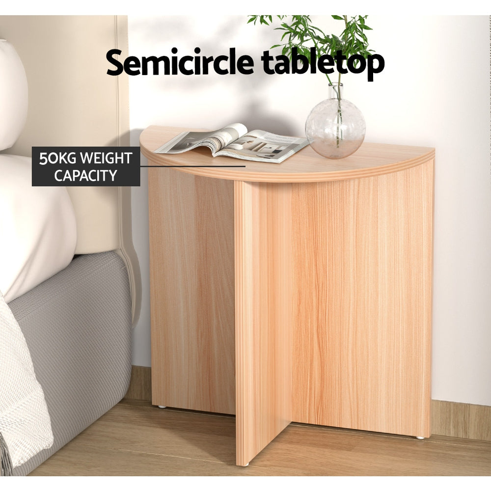 Ismenias 48cm Semi-circle Side End Table- Pine