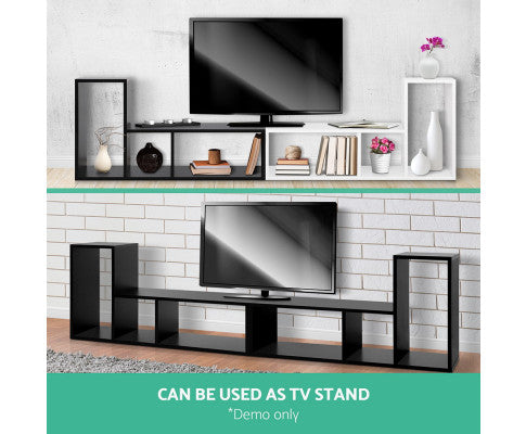 Artiss Bookshelf L Shape DIY - Black