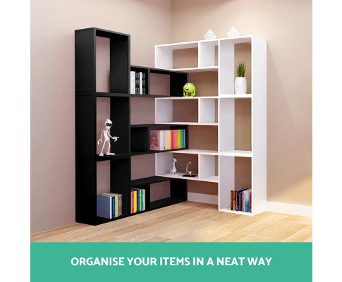 Artiss Bookshelf L Shape DIY - Black