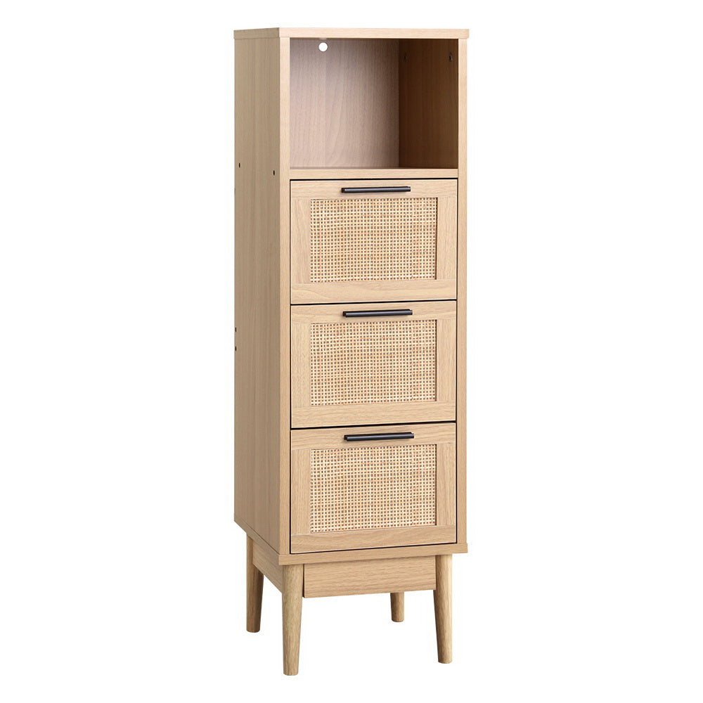 Artiss 3 Chest of Drawers with Shelf - Oak
