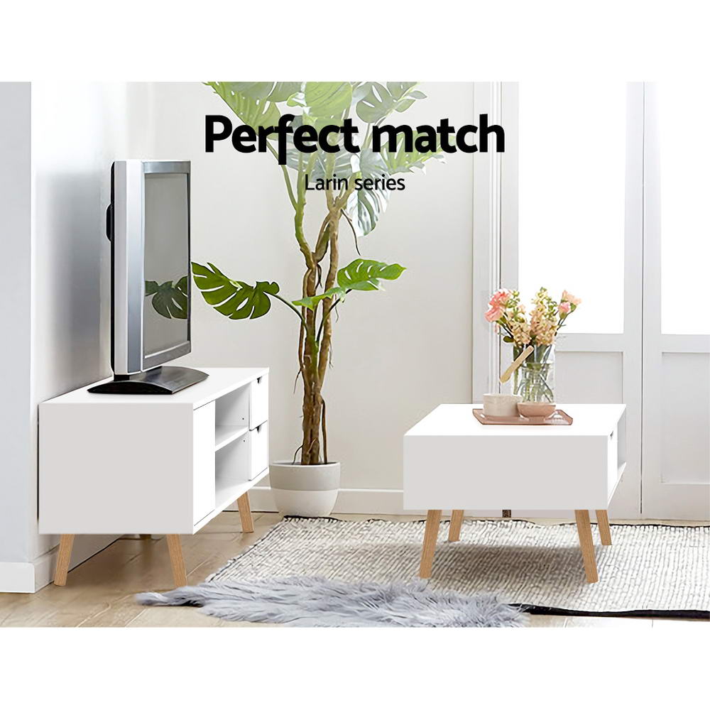 Ibycus Coffee Table with Storage Drawer - White