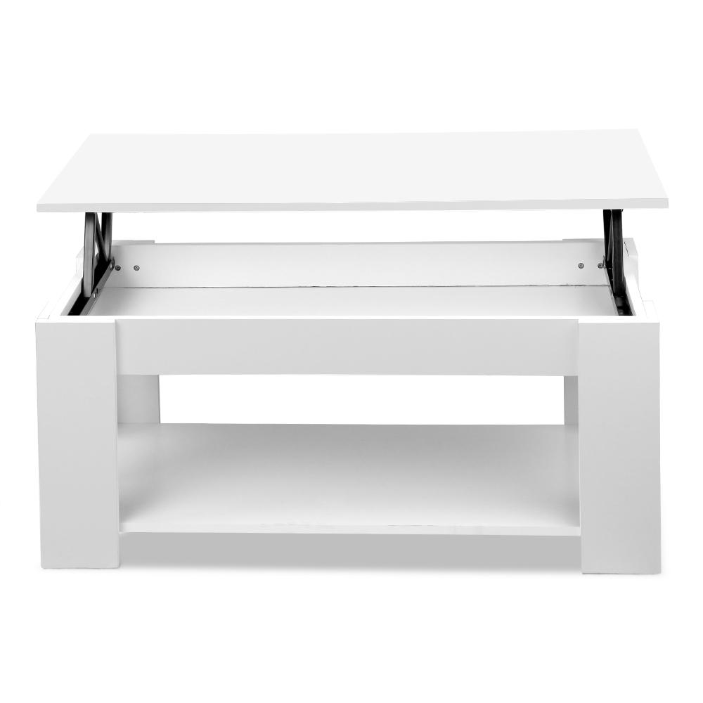 Lift Up Top Mechanical Coffee Table - White