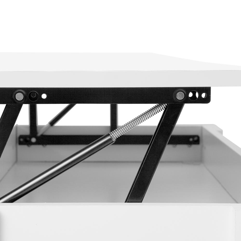 Lift Up Top Mechanical Coffee Table - White