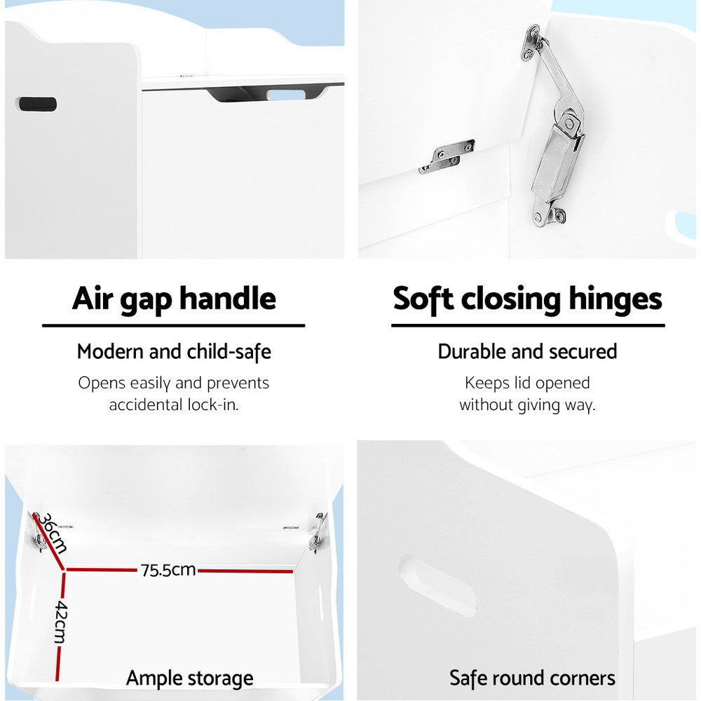 Kids Toy Chest Storage Bench Cabinet Organiser Blanket Children Clothes