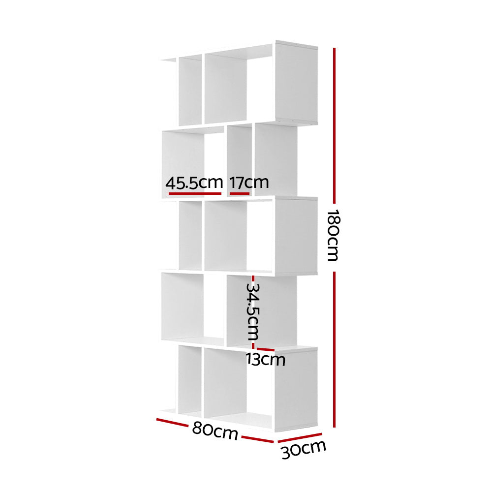 Artiss Bookshelf 5 Tiers - Rita White