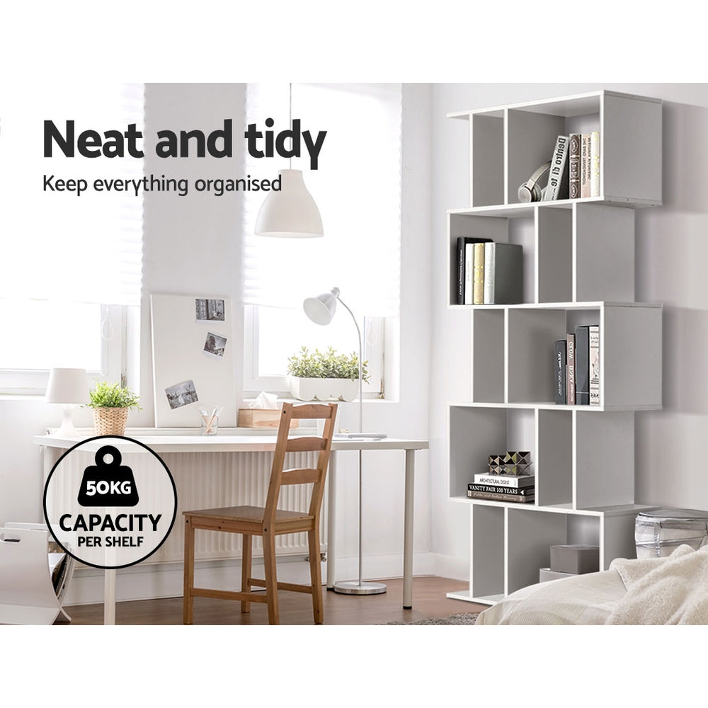 Artiss Bookshelf 5 Tiers - Rita White