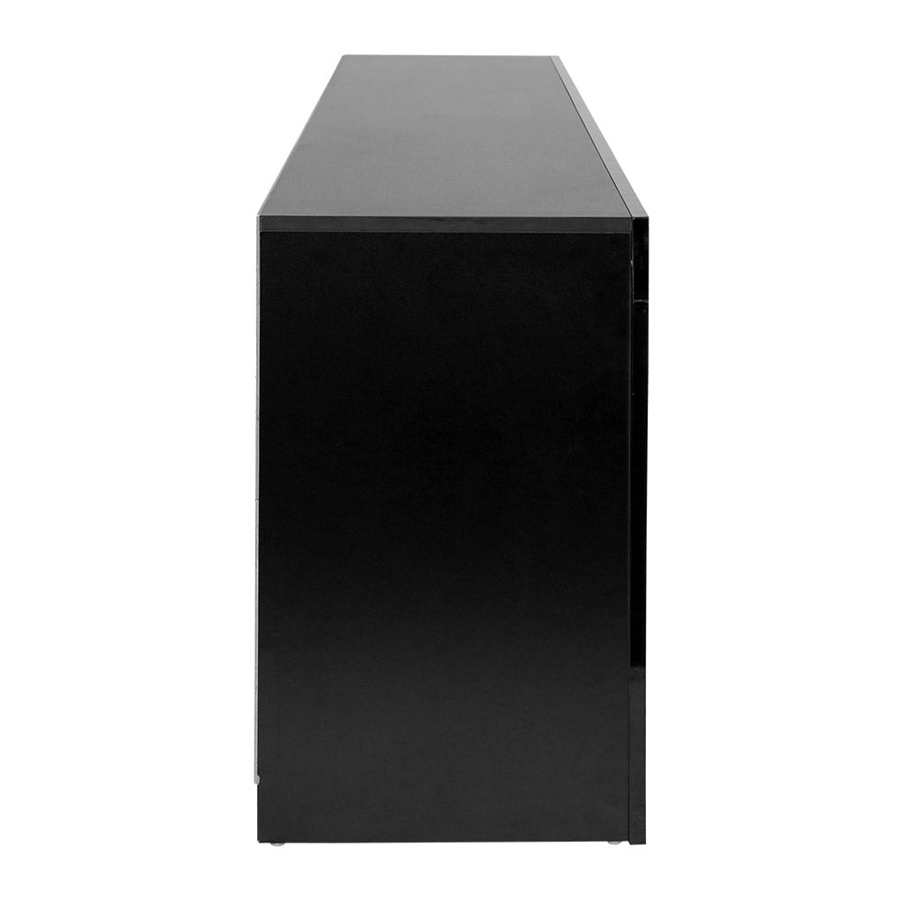 Hanns 160cm TV Cabinet Entertainment Unit Stand RGB LED Gloss Furniture - Black