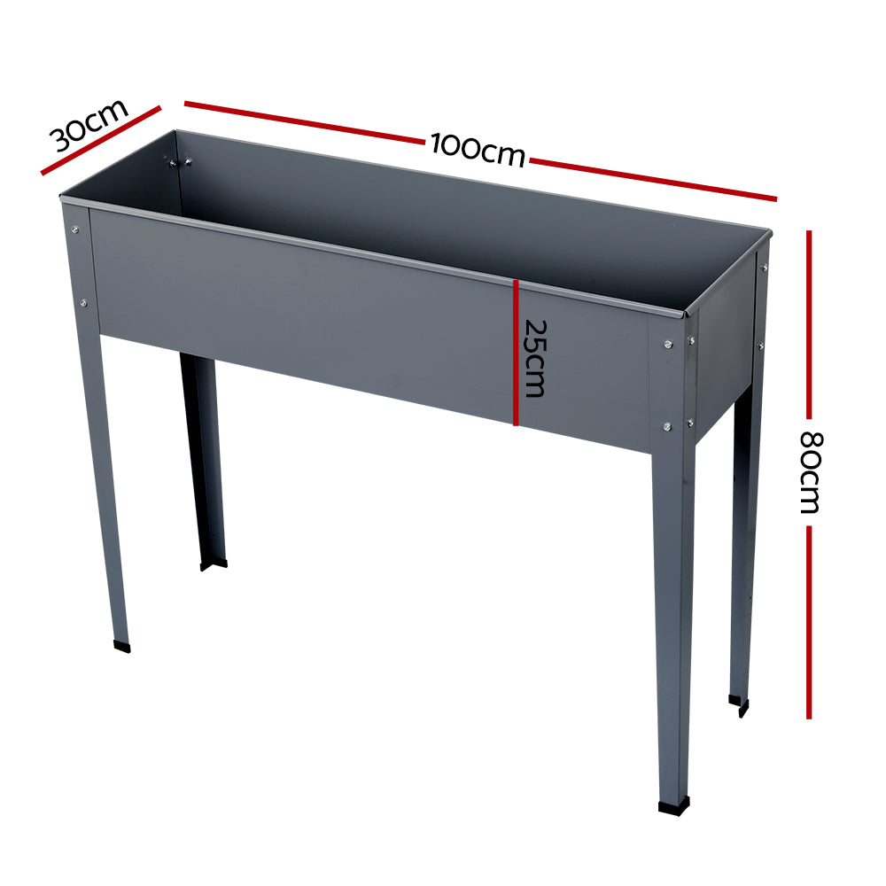 Garden Bed Elevated 100x80x30cm Planter Box Container Galvanised