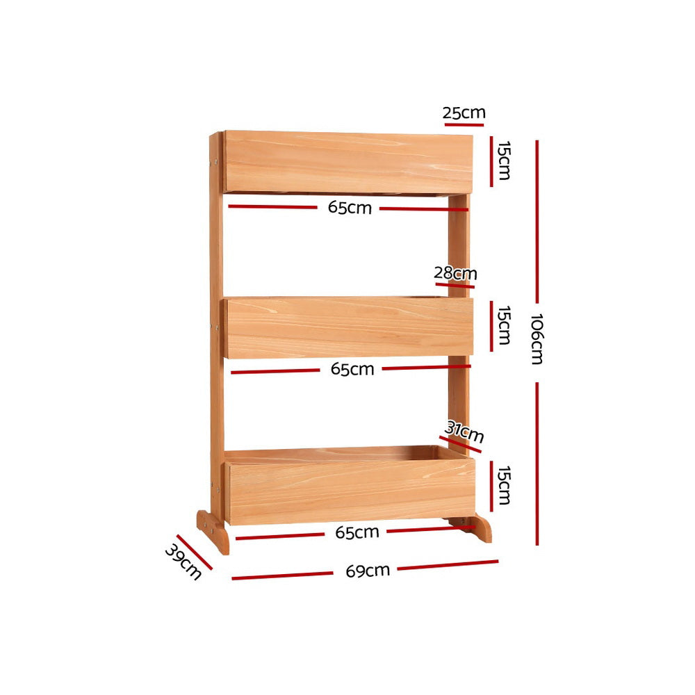 Garden Bed Raised Wooden Planter Box Vegetables 69x39x106cm