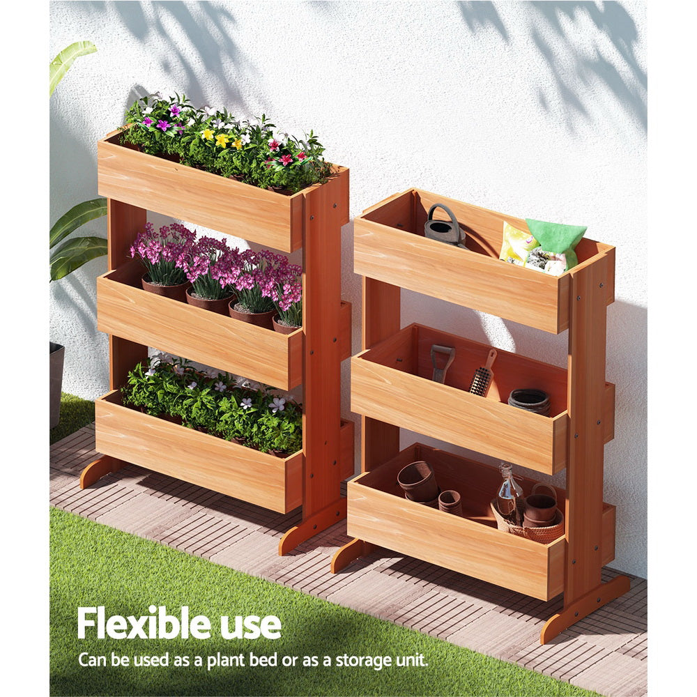 Garden Bed Elevated 69x39x106cm Wooden Planter Box Container Herb
