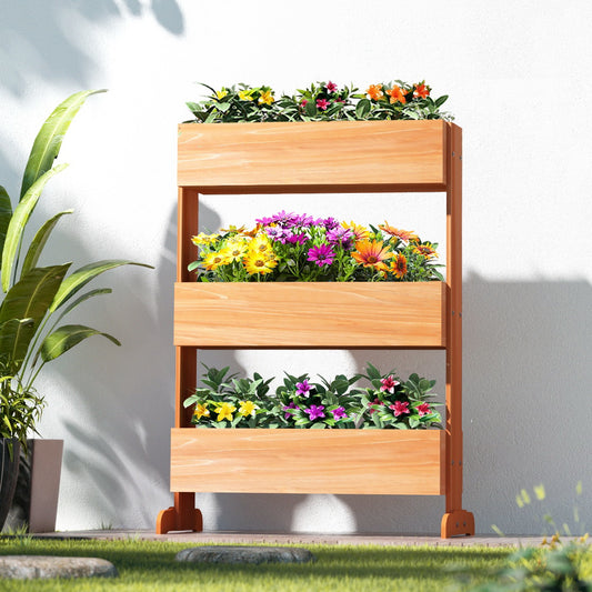 Garden Bed Elevated 69x39x106cm Wooden Planter Box Container Herb