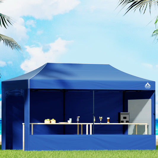 Gazebo Pop Up Marquee 3x6m Folding Wedding Tent Gazebos Shade Blue