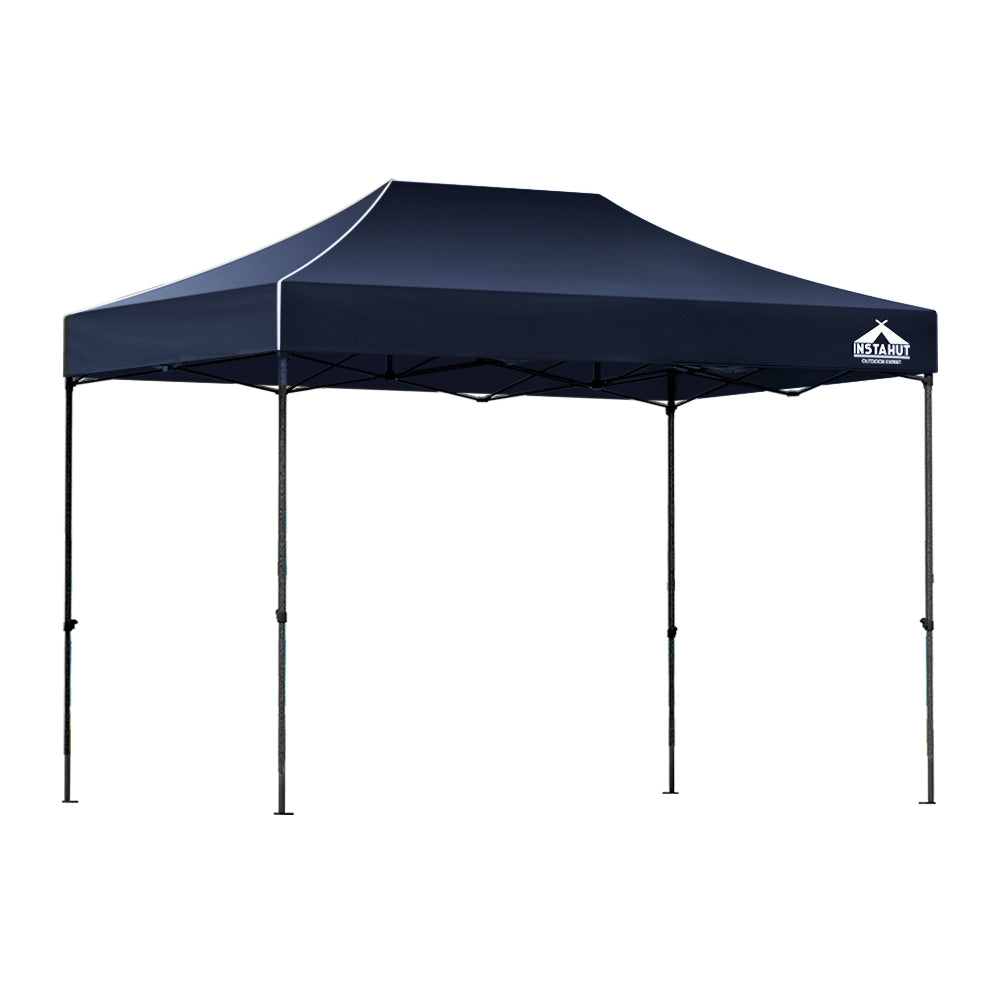 Gazebo Pop Up 3x4.5m w/Base Podx4 Marquee Folding Outdoor Wedding Camping Tent Shade Canopy - Navy