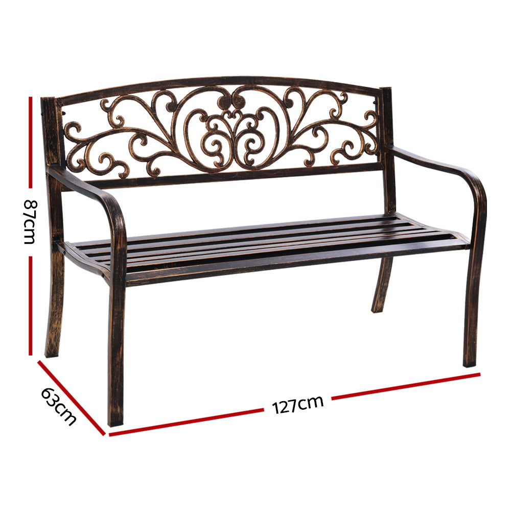 Calliope Cast Iron Garden Bench - Bronze