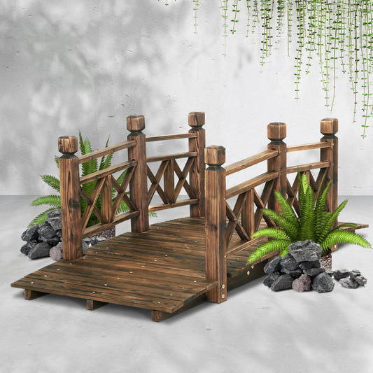 Garden Ornaments Wooden Rustic Bridge Decor Outdoor Decoration Yard