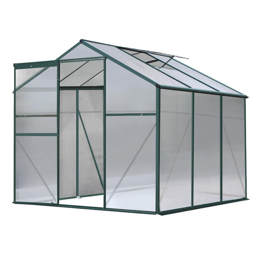 Greenhouse 1.9x1.9x1.83M Aluminium Polycarbonate Green House Garden Shed