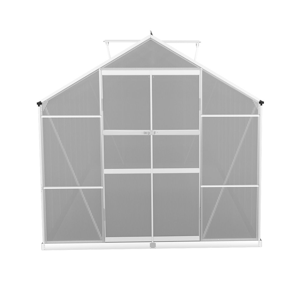Greenhouse 5.1x2.5x2.26M Double Doors Aluminium Green House Garden Shed