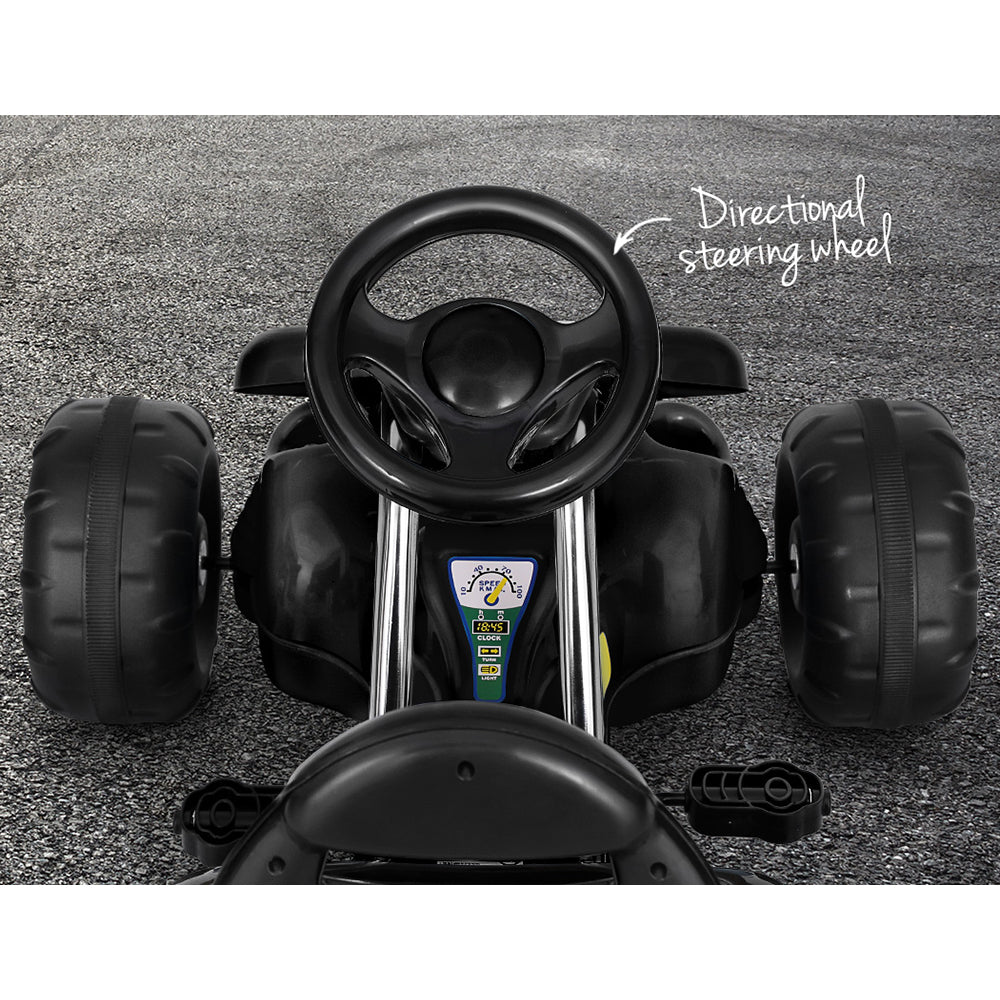Kids Pedal Go Kart Ride On Toys Racing Car Plastic Tyre - Black