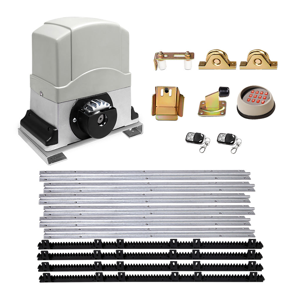 Electric Sliding Gate Opener 1200KG With Remote Hardware Kit 4M Rail