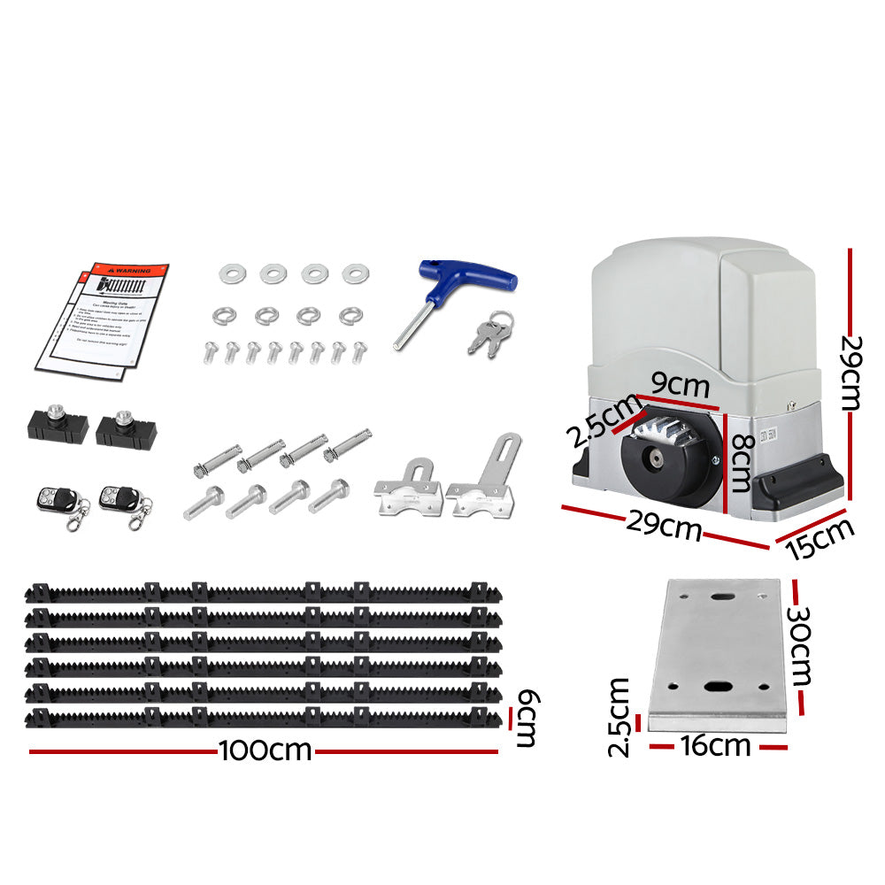 Auto Electric Sliding Gate Opener 1200kg 6m Rails