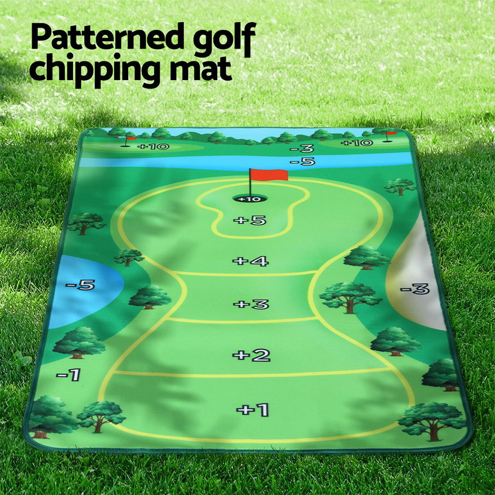 Everfit Golf Chipping Game Mat Indoor Outdoor Practice Training Aid Set
