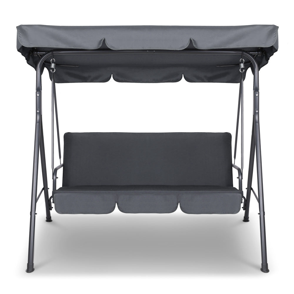 Lumin Outdoor Swing Chair Garden Chair Bench Furniture Canopy 3 Seater - Grey