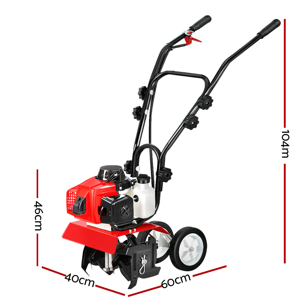 88CC Tiller Garden Cultivator Rototiller 4 Blades Soil Plower Rotary Hoe