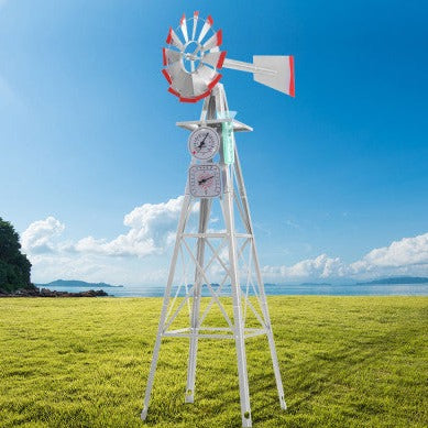 Garden Windmill 4ft 146cm Metal Ornaments Outdoor Decor Ornamental Wind Will