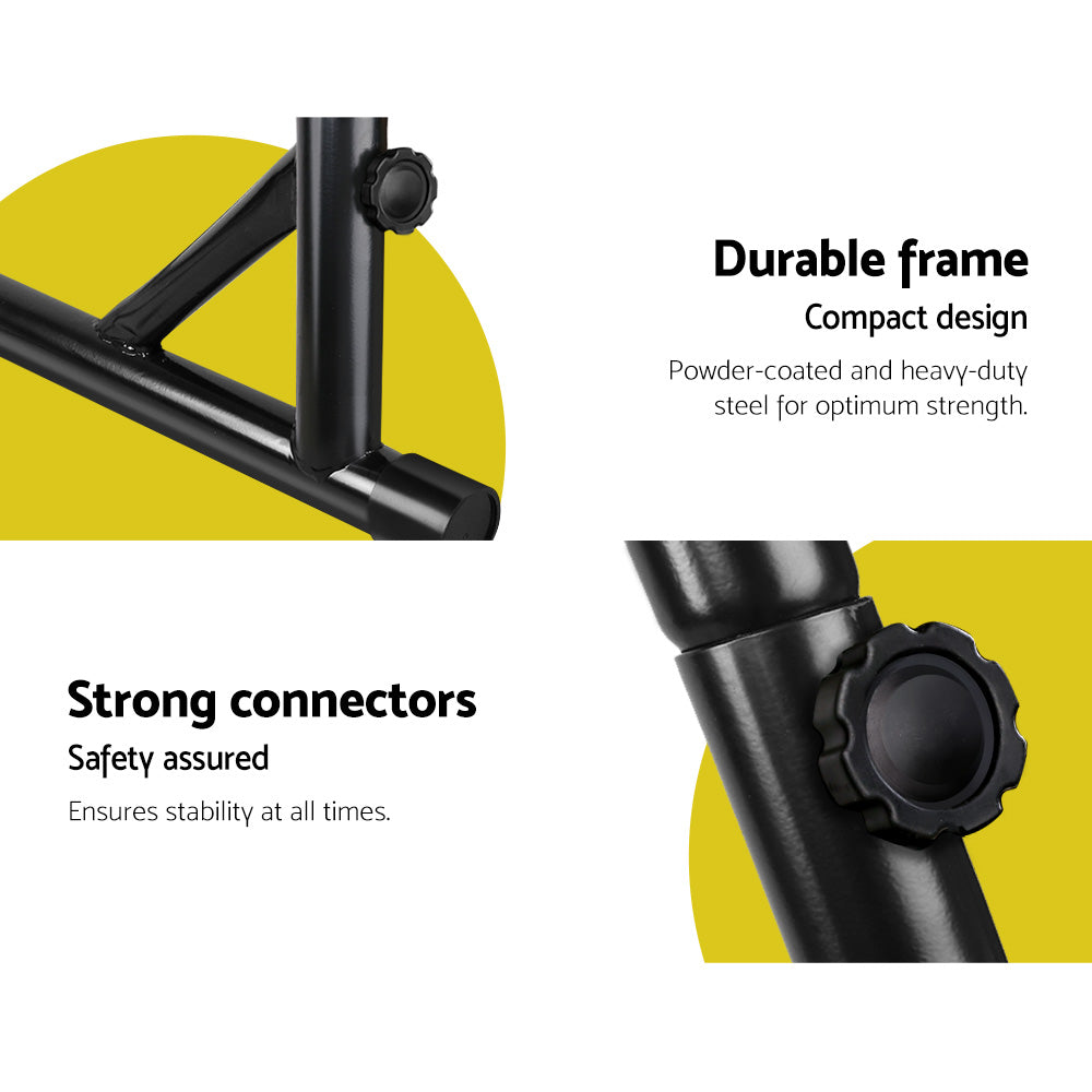 Hammock Chair with Steel Stand Armrest Outdoor Hanging - Cream