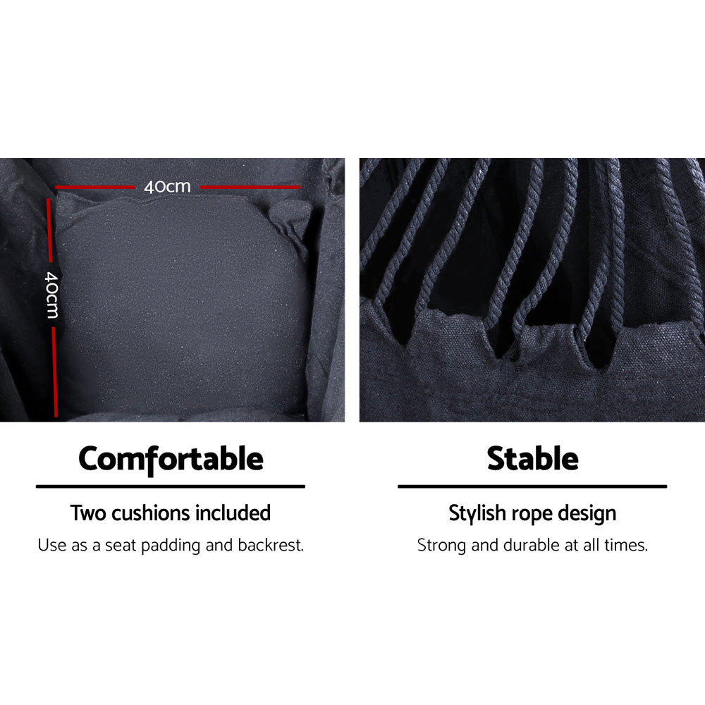 Hammock Chair Outdoor Camping Hanging with Steel Stand - Grey