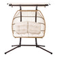 Bryce Egg Swing Chair Rattan Double Hanging Wicker with Stand - Latte